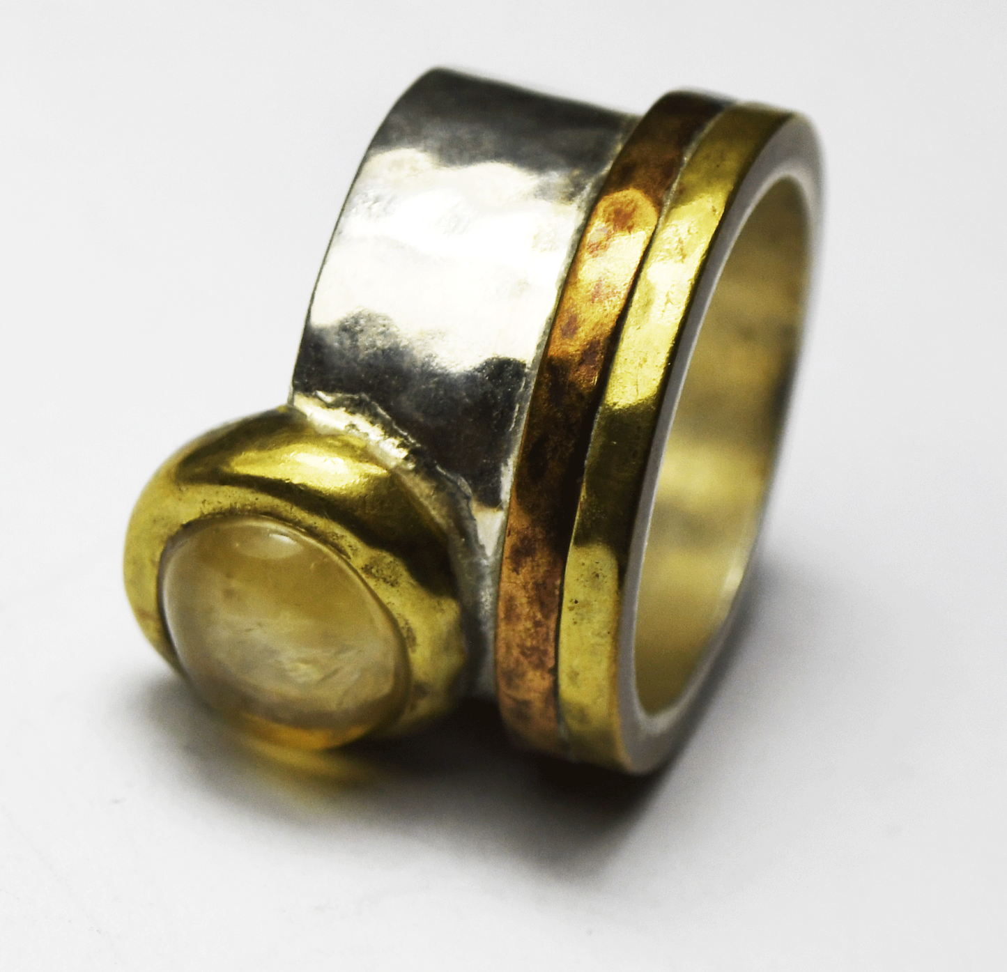 Sterling Silpada Metallic Mix R3364 Citrine Ring Copper 3-Tone 16mm Size 7