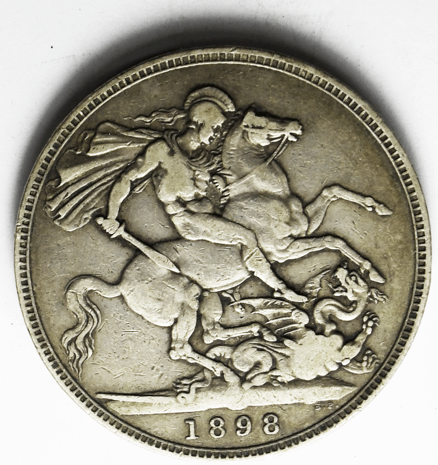 1898 LXII Great Britain Crown Silver Coin KM# 765 Low Mintage