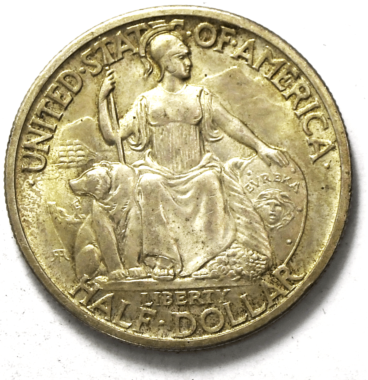 1935 S 50c San Diego Commemorative Silver Half Dollar AU