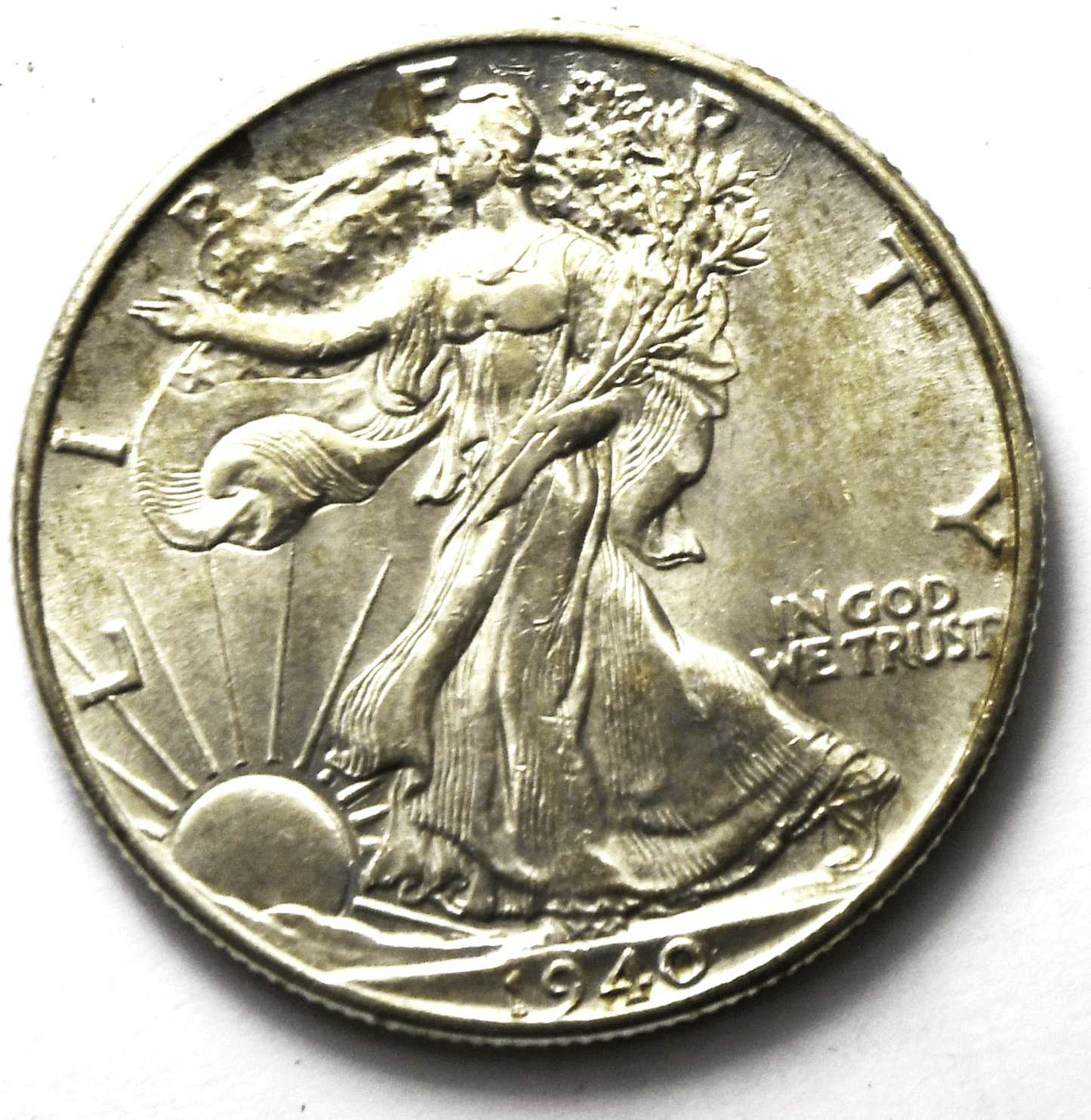 1940 50c Walking Liberty Silver Half Dollar Fifty Cents Philadelphia AU