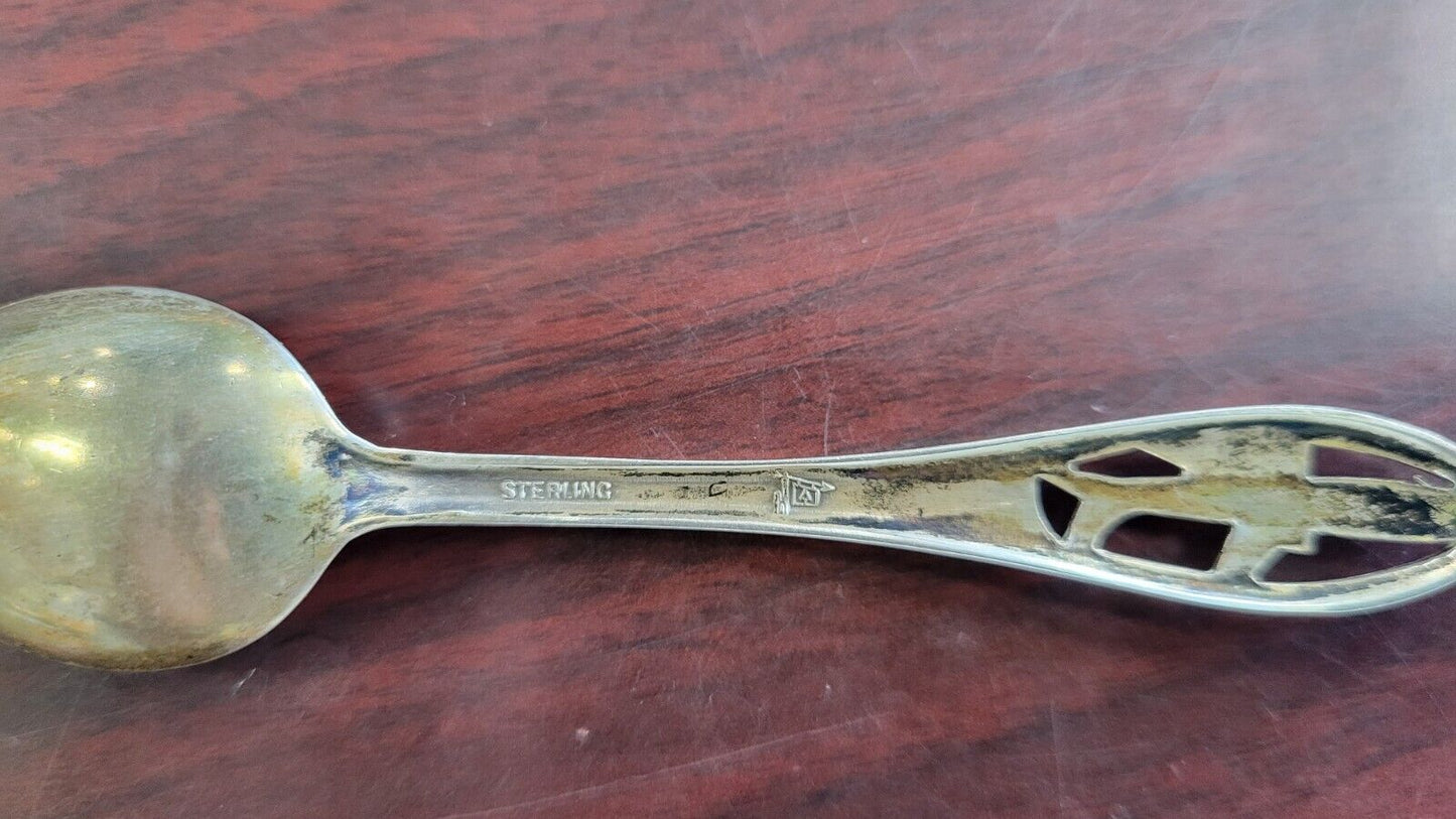 Los Angeles International Airport Sterling 4 1/4" Souvenir Spoon .33oz. Bell