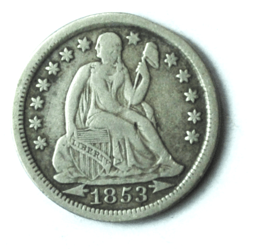 1853 Arrows 10c Seated Liberty Silver Dime Rare Ten Cents Philadelphia