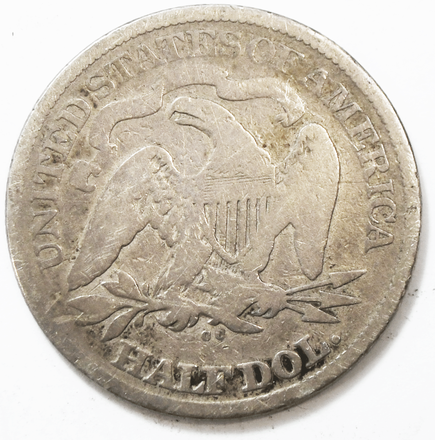 1877 CC 50c Seated Liberty Silver Half Dollar Fifty Cents Carson City