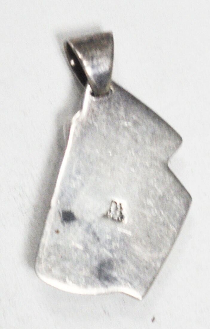 Sterling Silver Desert Rose Green Jasper Pendant 40x23mm
