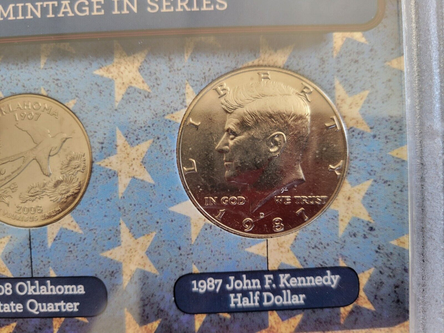 Americas Rarest Coins Set 1955 Roosevelt Dime, 2008 Oklahoma Quarter, 1987 Half