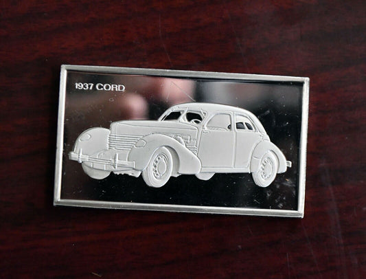 1937 Cord Centennial Car Ingot Collection 1000 Grains Sterling Franklin Mint
