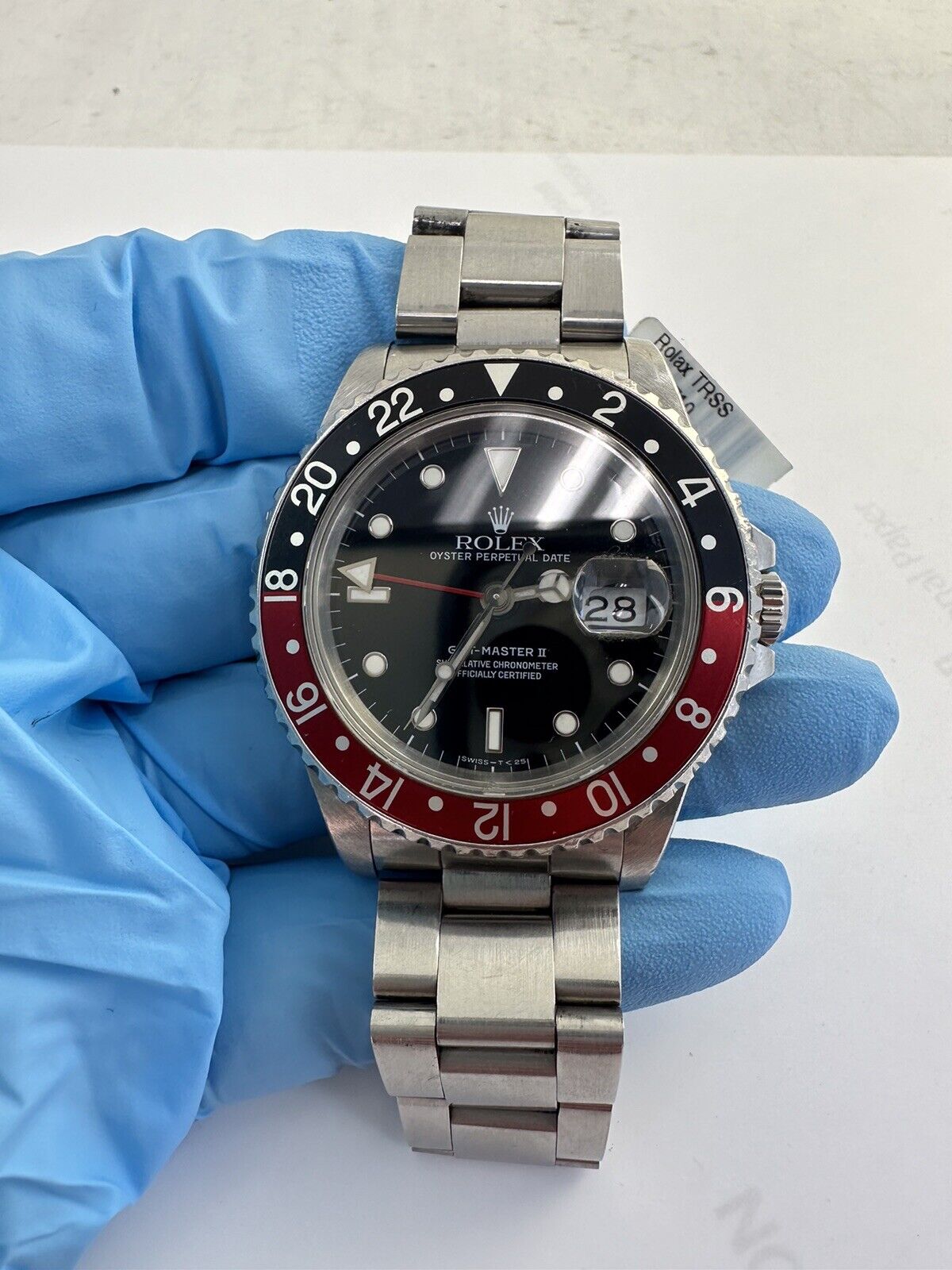 Rolex GMT-Master II 16710 Silver Oyster Bracelet with Red and Black Bezel
