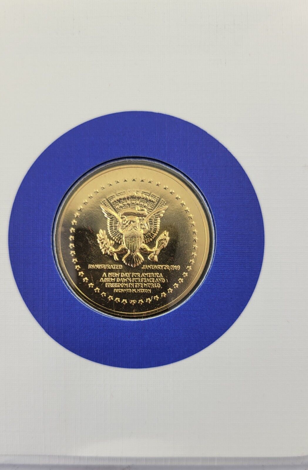 Richard Nixon Presidential Covers Medal Postal Commemorative Society Gold Plated