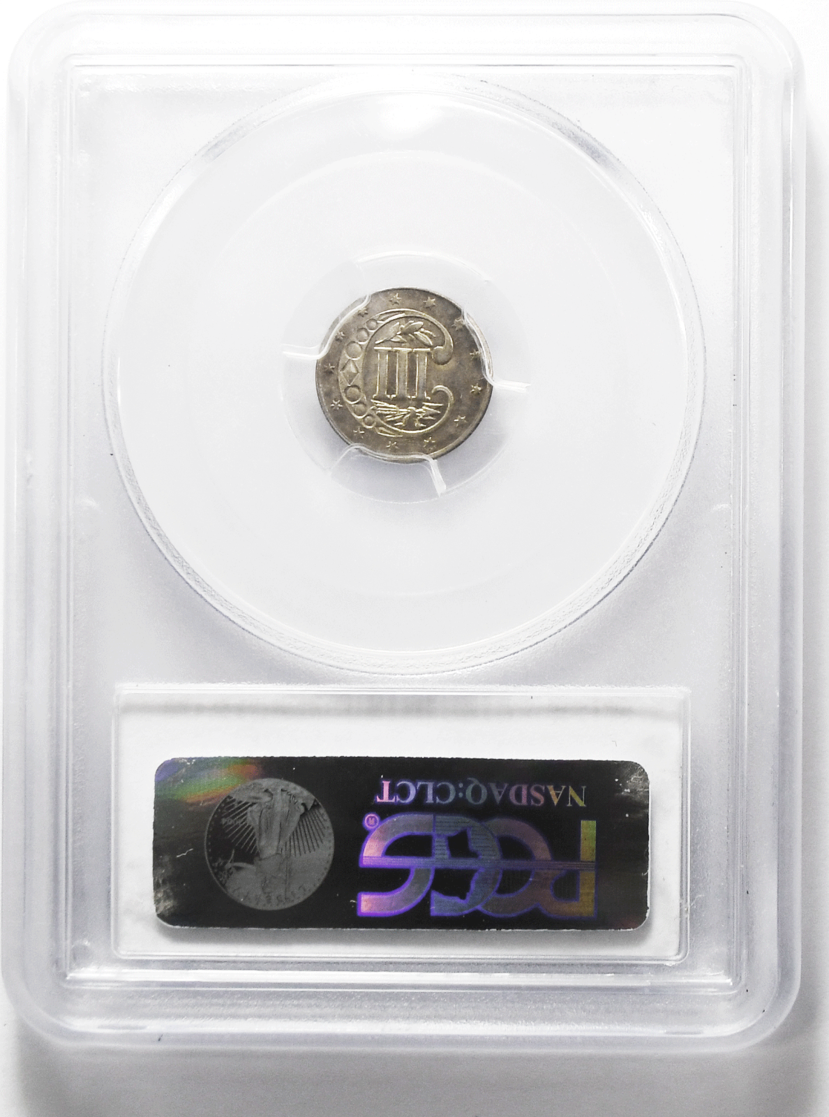 1858 3c Three Cent Silver Trime US Coin PCGS MS63 Uncirculated Philadelphia