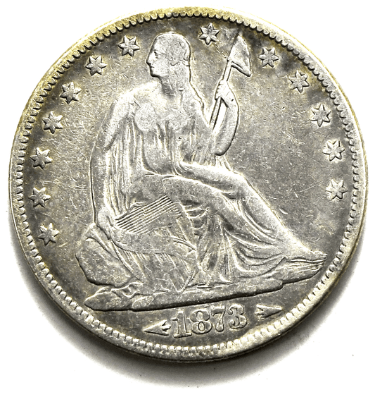 1873 Arrows 50c Seated Liberty Silver Half Dollar Fifty Cents Philadelphia