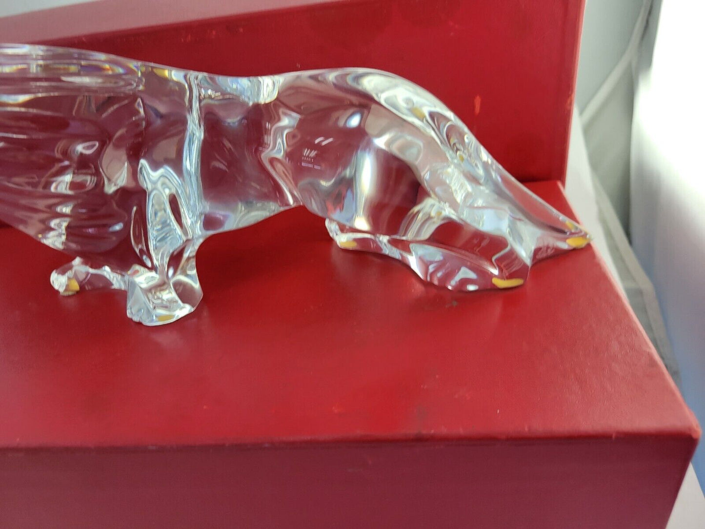 Baccarat Crystal 11" Standing Lion Figurine Sculpture w/Box Heavy France