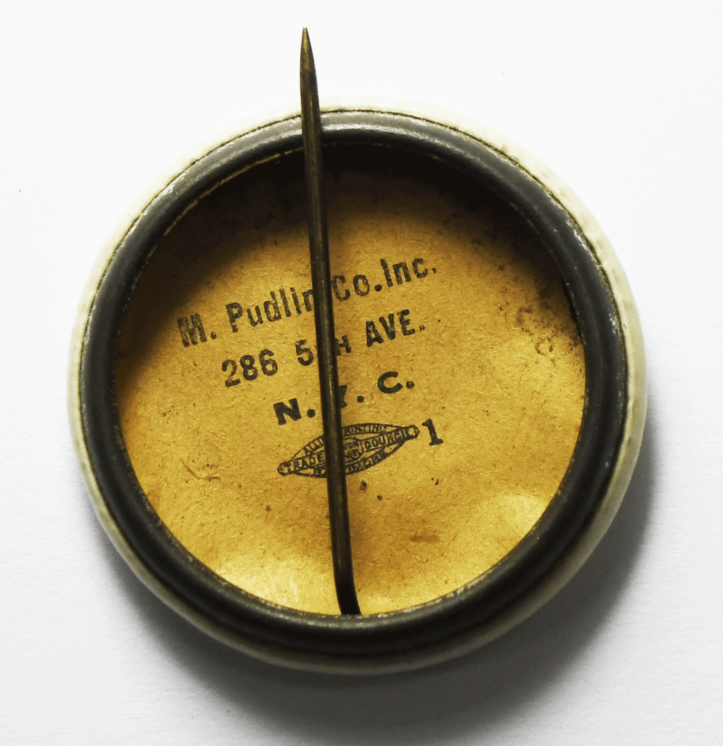 1935 After Exams Relay All School Boat Ride Pinback 31mm Button M Pudlin