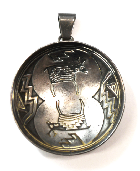 Sterling TSM The Silver Mesa Round Concave 35mm Disc Deer Pendant