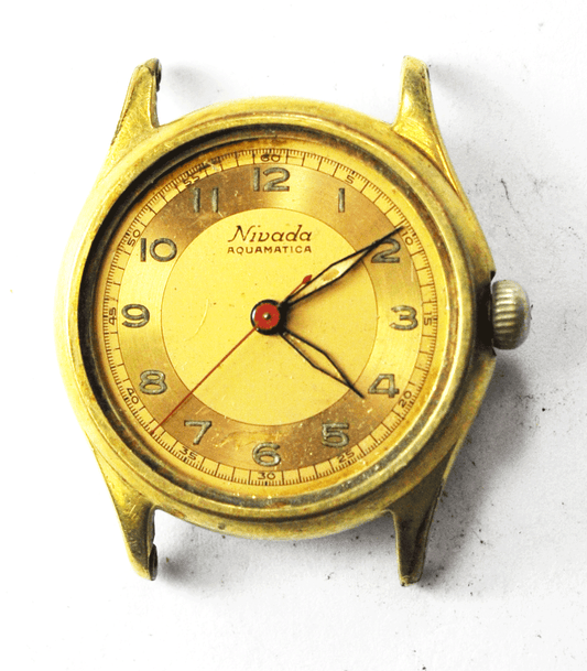 Vintage Nivada Aquamatic Bumper Automatic Wristwatch 32mm Not Running