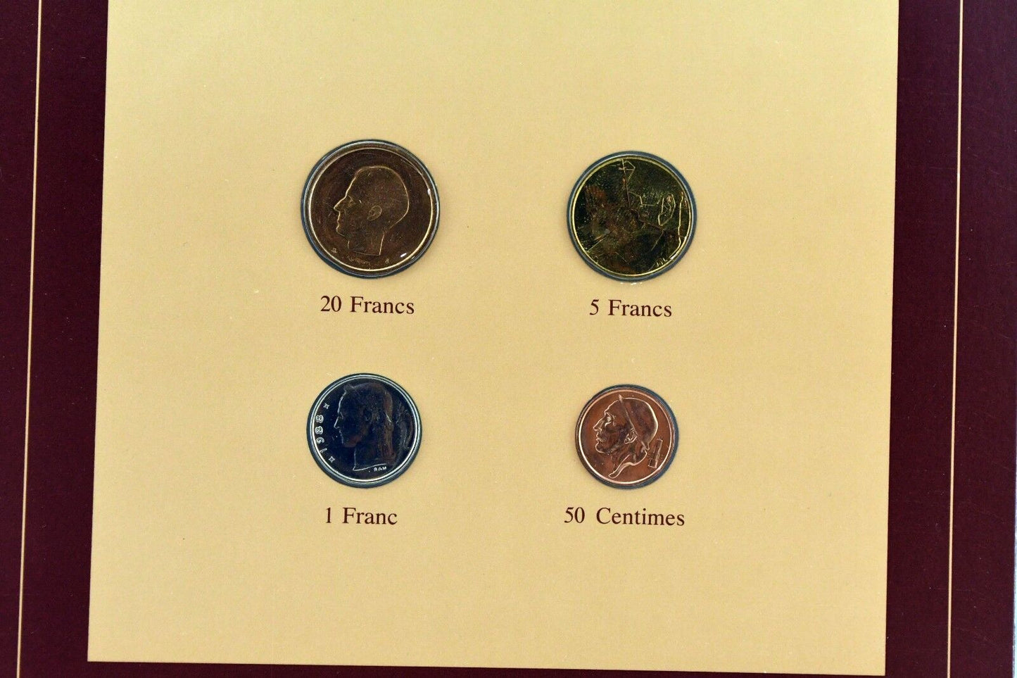 Coin Sets of All Nations Franklin Mint Belgium 1986, 87, 88, 82