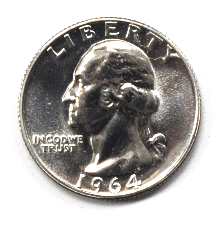 1964 25c Washington Silver Quarter Dollar Proof Quarter