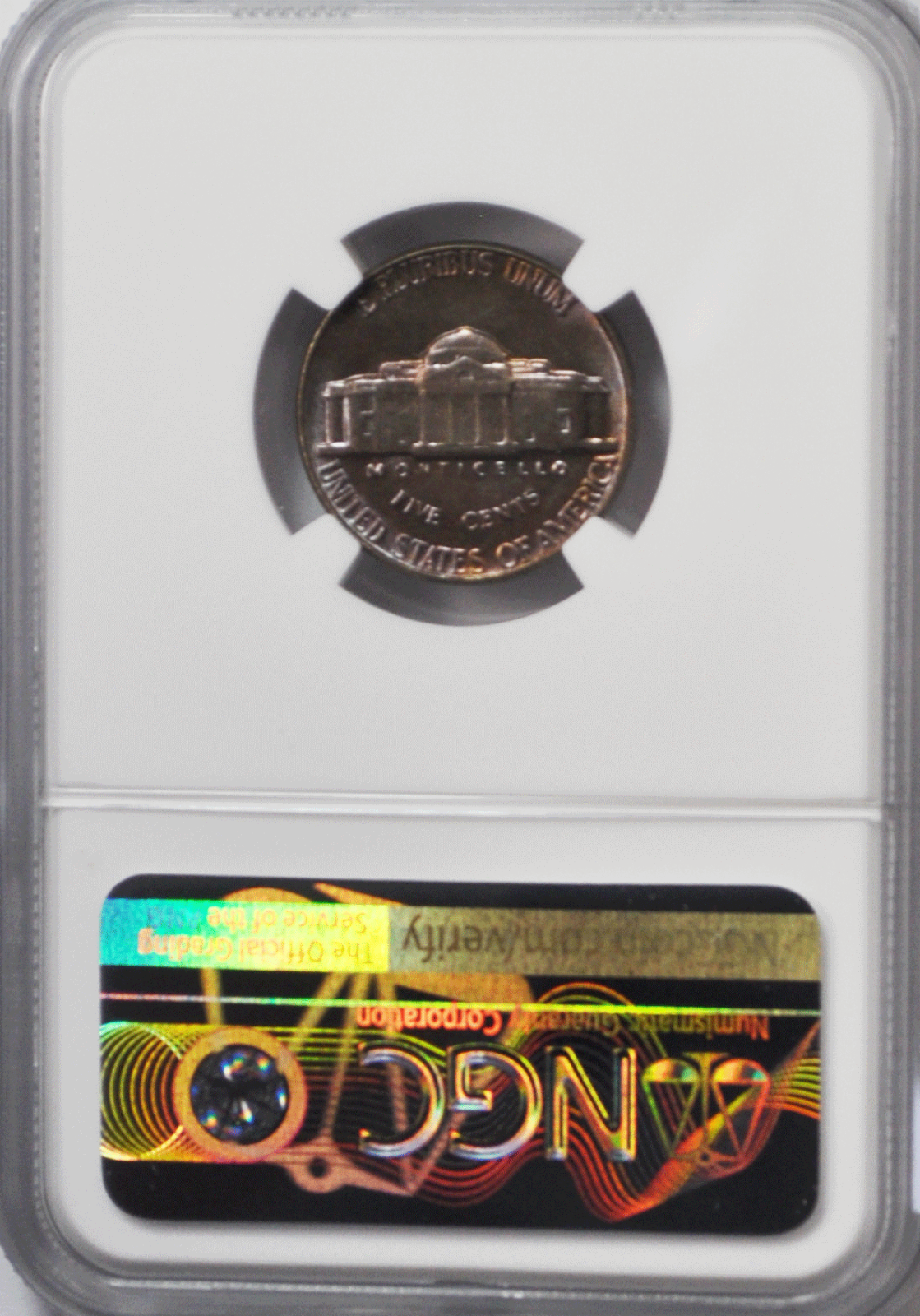 1955 5c Jefferson Nickel Five Cents NGC MS66 BU Philadelphia Purple Toned