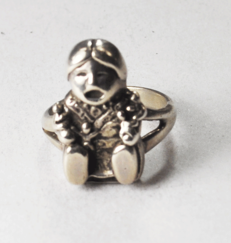 Sterling Silver Storyteller Ring 21mm RL Stamped Size 6