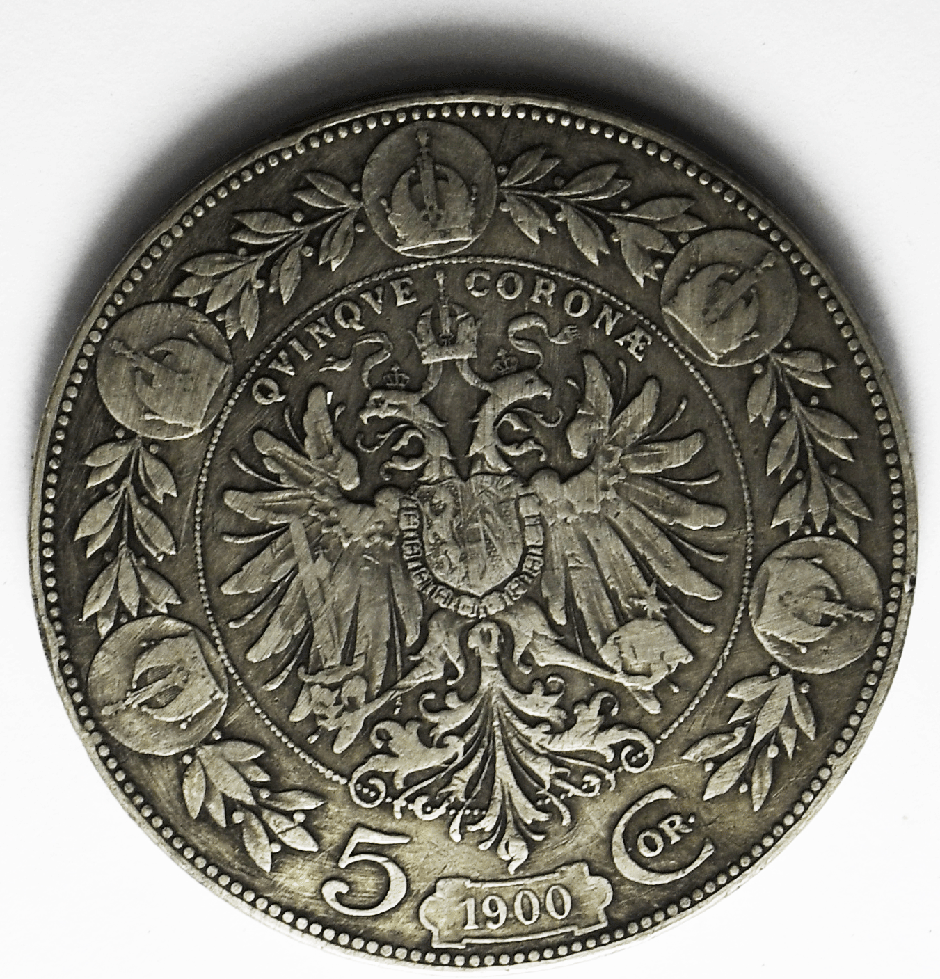 1900 Austria 5 Five Corona Silver Coin KM# 2807