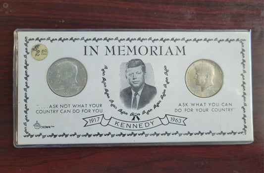 1964 JOHN F. KENNEDY In Memoriam Silver Half Dollar w/Original Holder From Crown