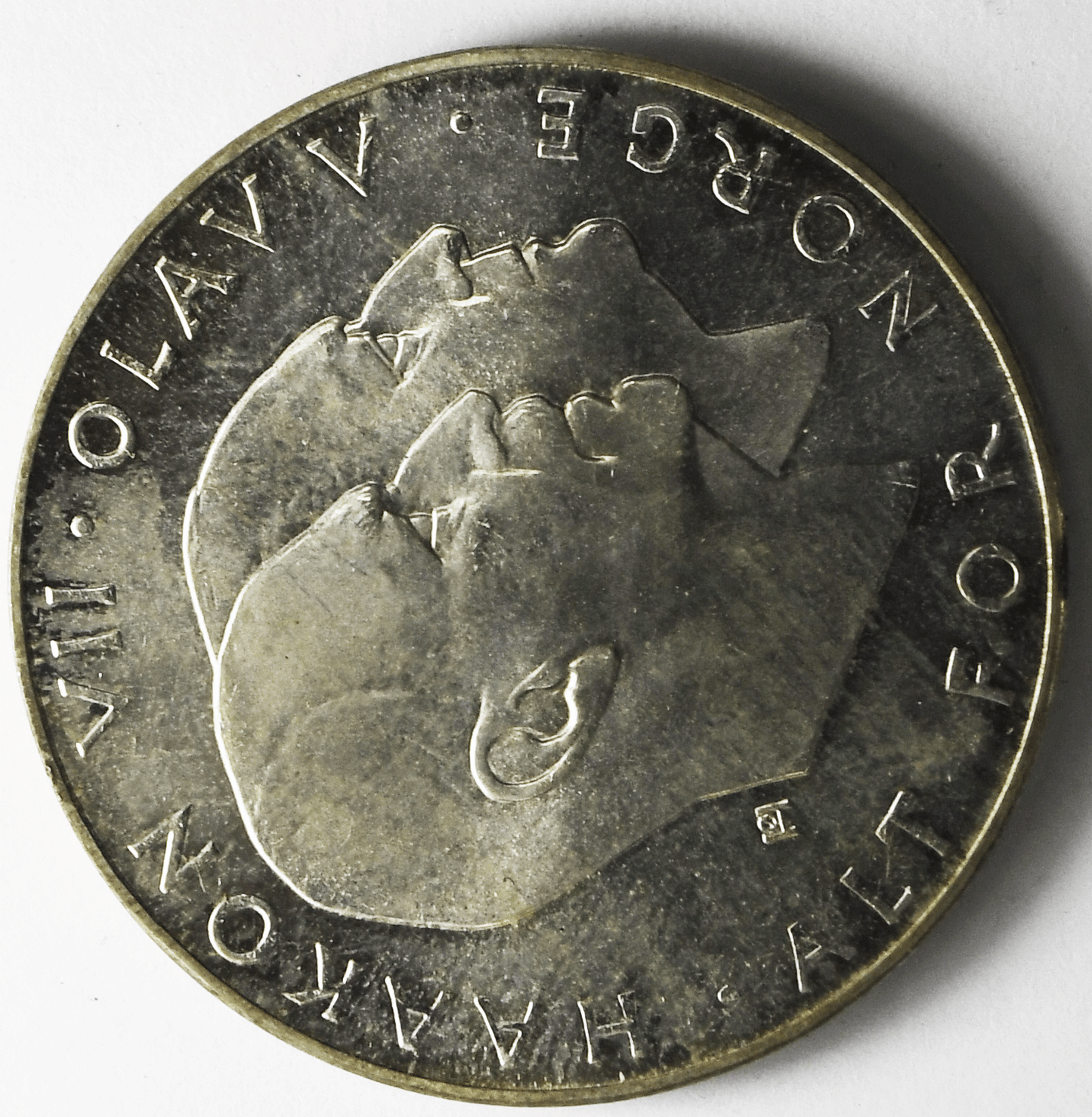 1970 Norway 25 Twenty Five Kroner Silver Coin KM# 414