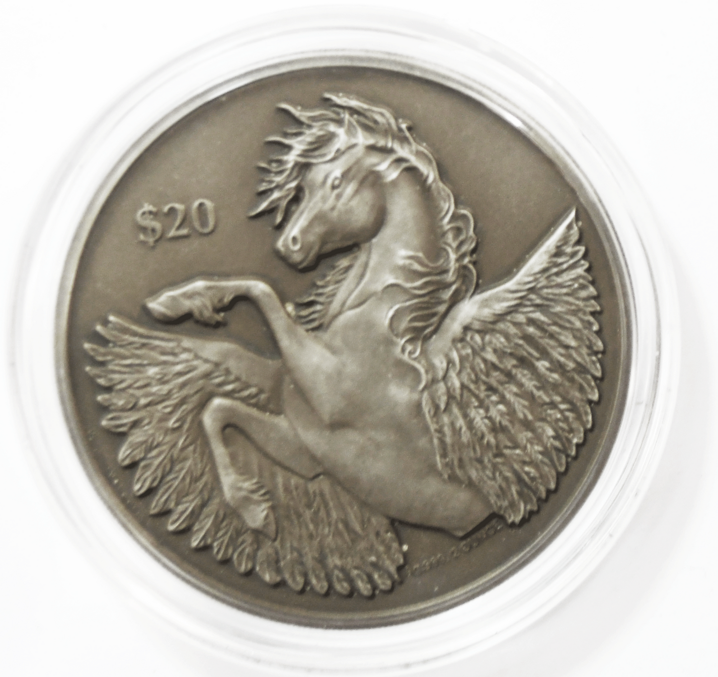 2018 $20 Pegasus Antique Finish 2oz Silver Only 2,500 British Virgin Islands