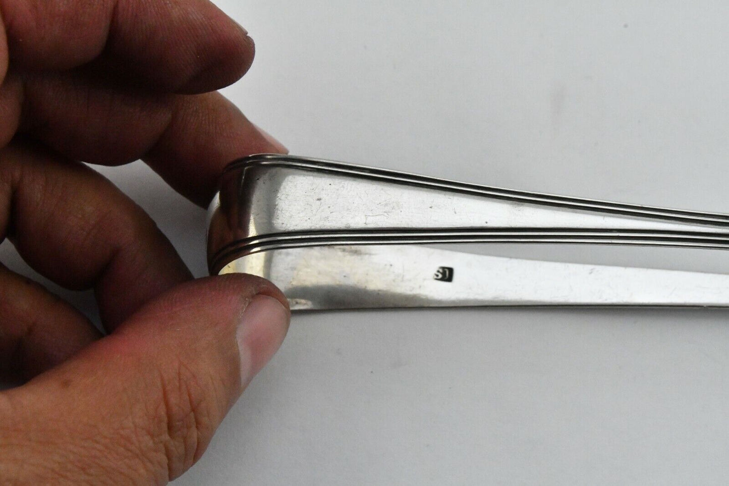 Vintage British Made Sterling Silver 5 1/2" Sugar Tongs .91oz.