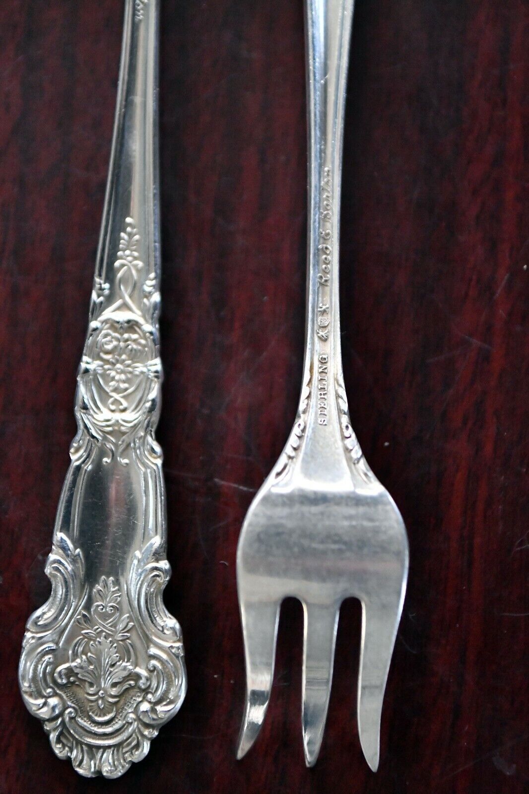 2 French Renaissance by Reed & Barton Sterling 5 5/8" Cocktail Forks 1.3 oz.