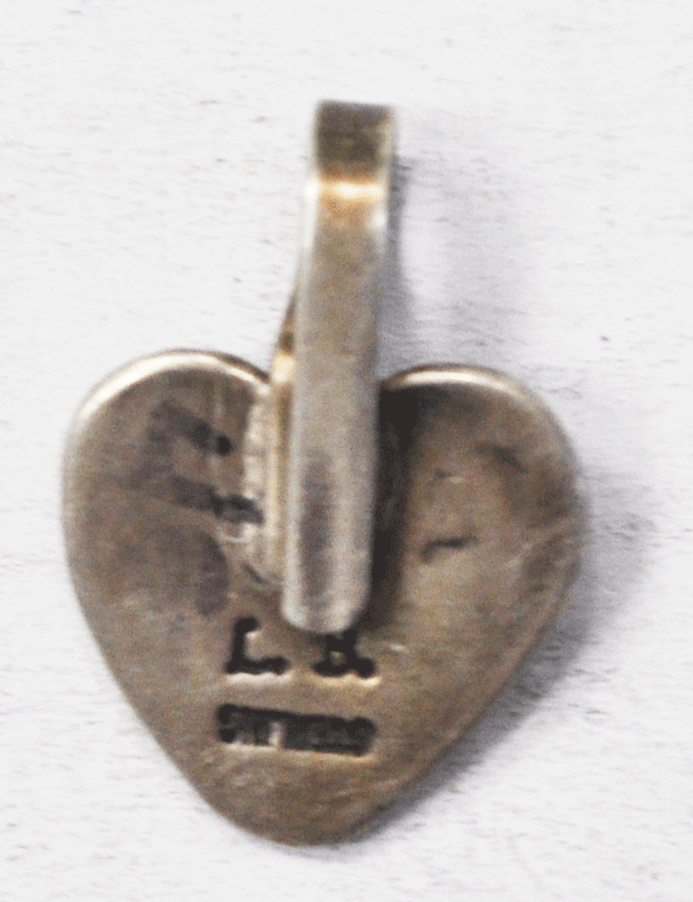 Sterling Silver Lenora Begay Modern Brutalist Heart Pendant 25mm x 18mm