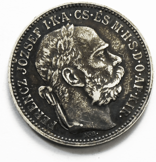 1893 KB Hungary One Korona Silver Coin  KM# 484