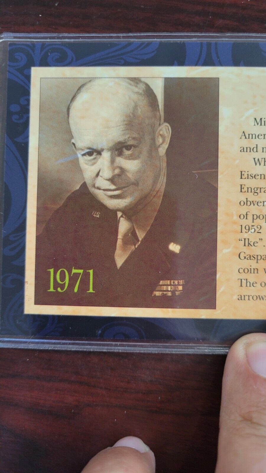 American Coin Treasure First Year Of Issue 1971 Eisenhower Dollar with COA