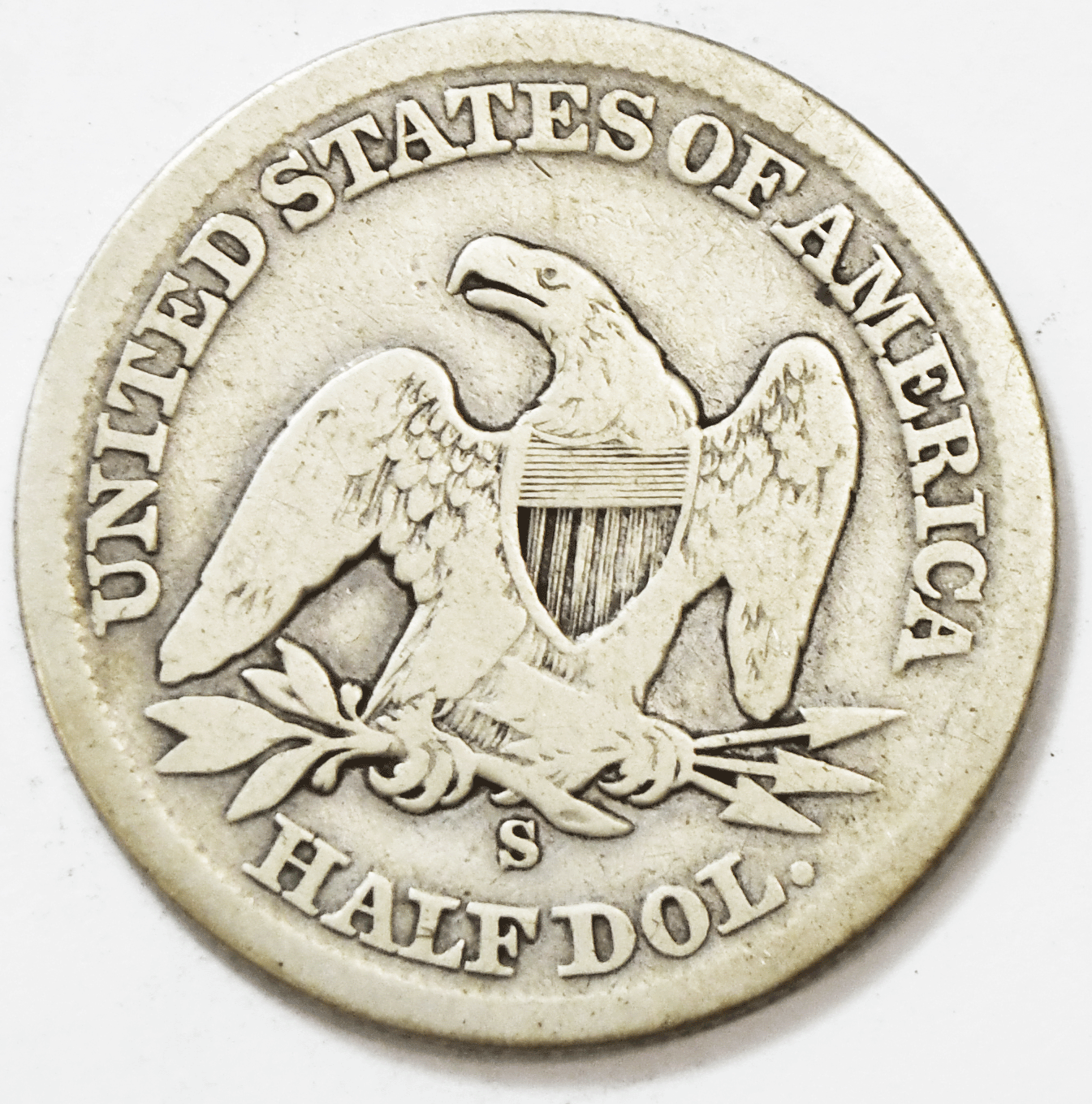 1861 S 50c Seated Liberty Silver Half Dollar Medium S San Francisco Civil War