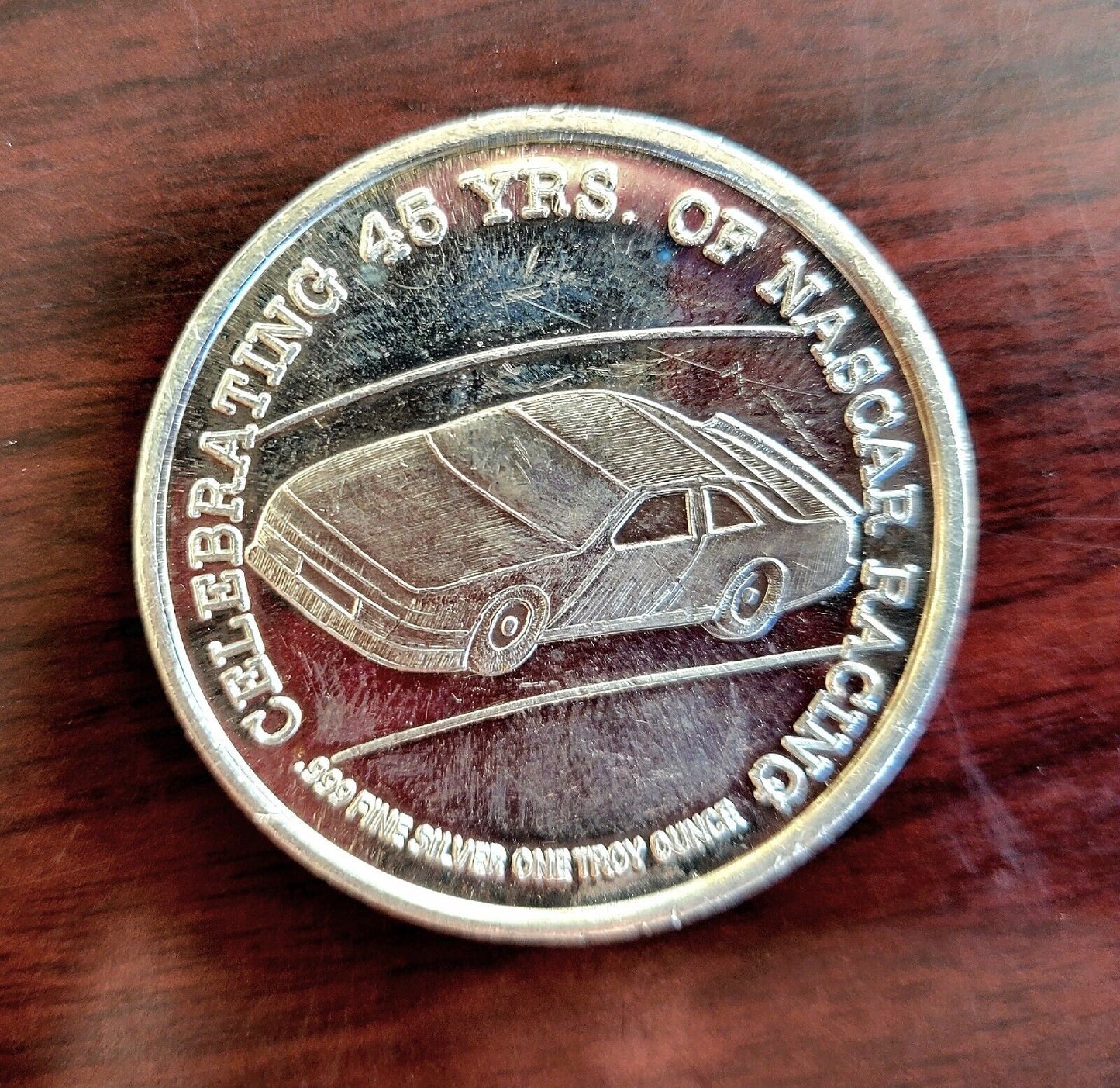 All Star NASCAR Dale Earnhardt 45 yrs. Commemorative 1 oz .999 Fine Silver Round