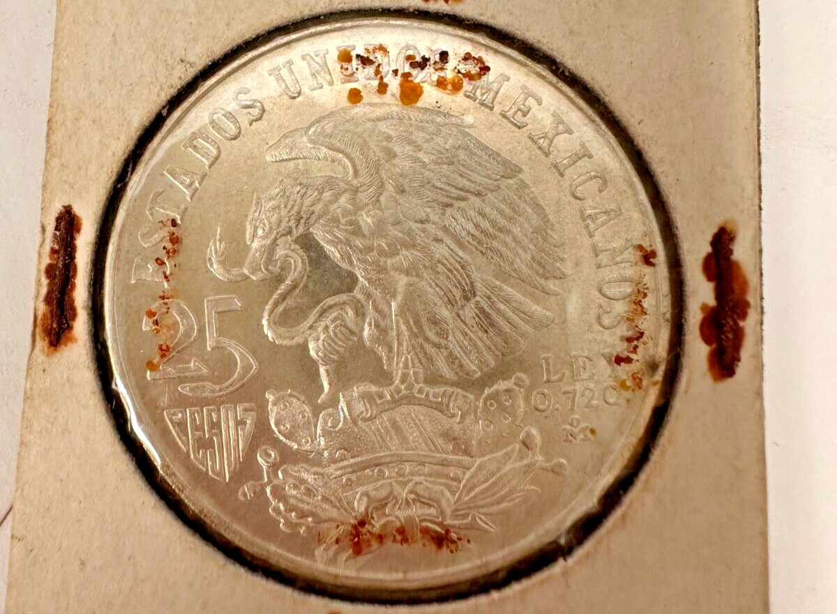 Mexican Olympic 1968 Mexico 25 Pesos Olympic Games .720 Silver Mexican COIN