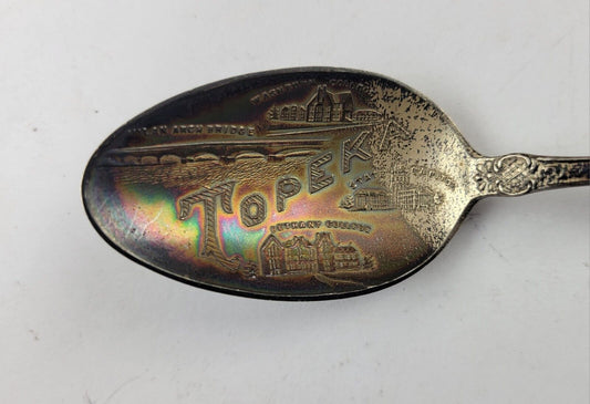 Sterling Silver Topeka Kansas 5 1/4" Souvenir Spoon Made By Shepard .58oz.