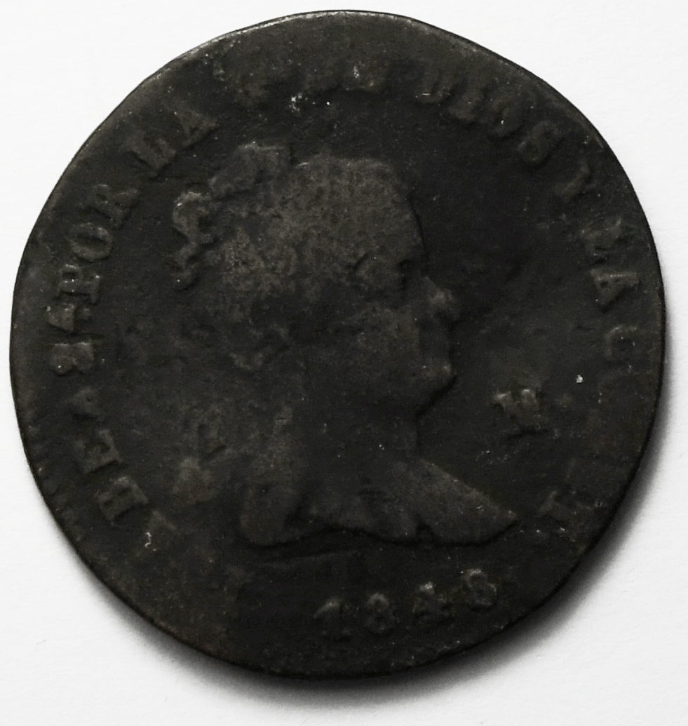 1848 JA Spain 4 Maravedis Copper Coin