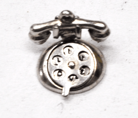 Sterling Silver JMF Phone Rotating Rotary 16mm x 12mm Charm