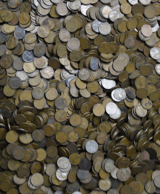 Bag of 5000 1930's Wheat Penny's 1930-39 One Cent Mixed Lot PDS