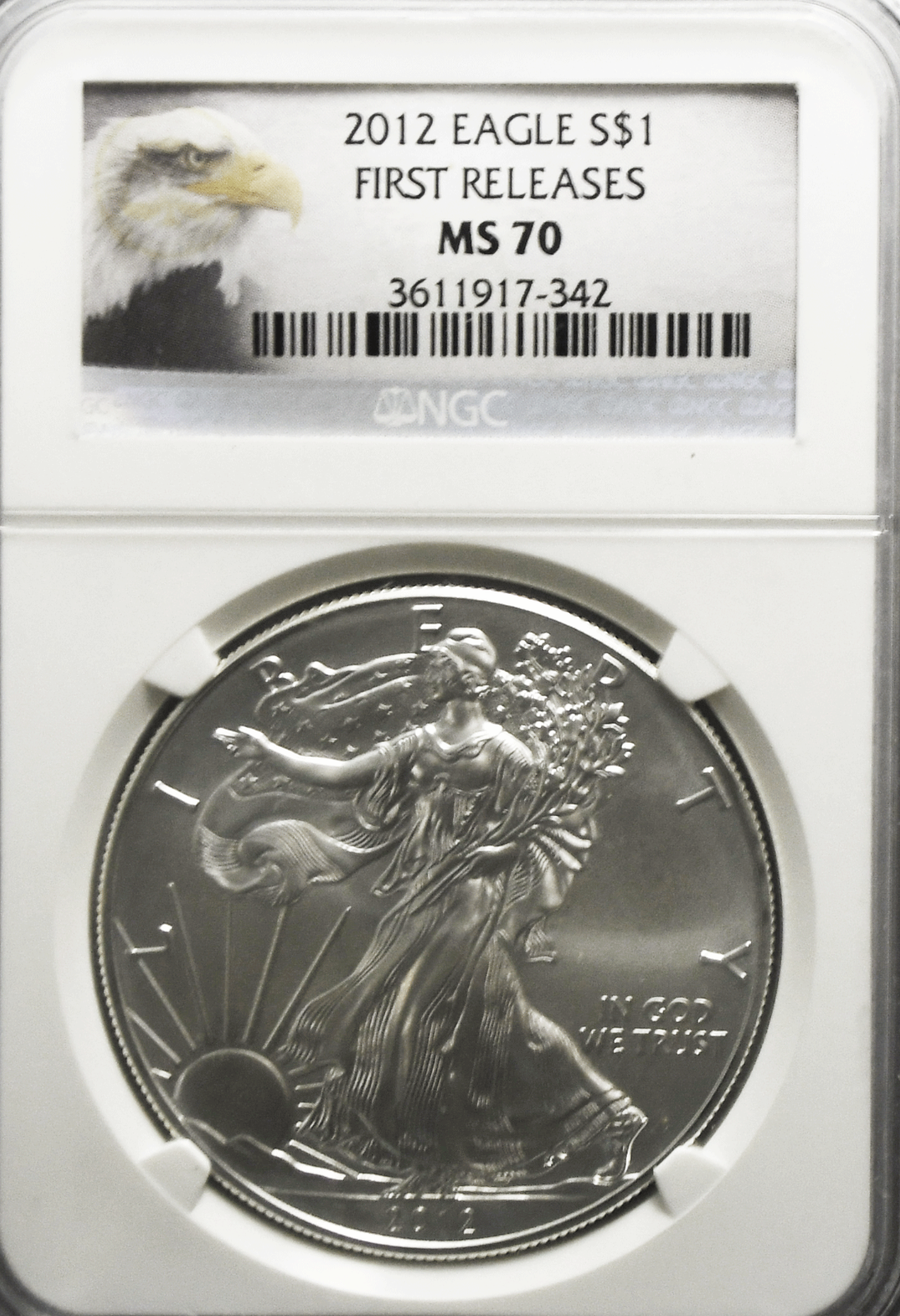 2012 $1 American Silver Eagle 1oz Fine Coin NGC MS70 First Releases