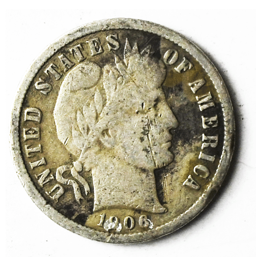 1906 D 10c Barber Silver Dime Rare Ten Cents Denver
