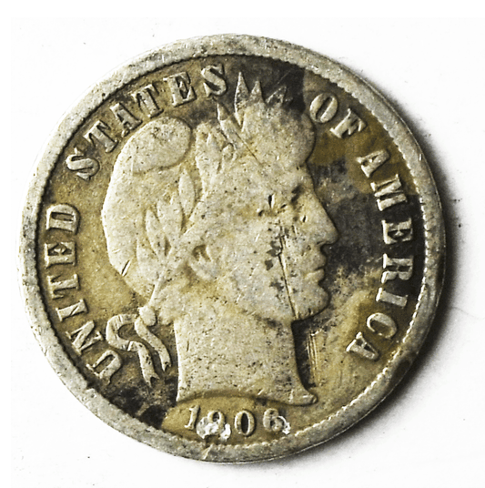 1906 D 10c Barber Silver Dime Rare Ten Cents Denver