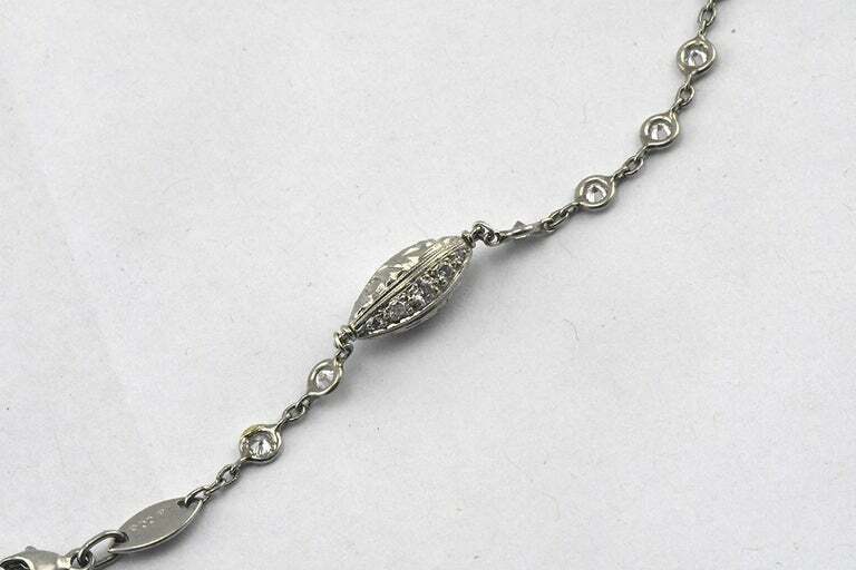 Michael Beaudry Platinum Necklace 80 Diamonds 5.50 Carat Argyle Station Swiss