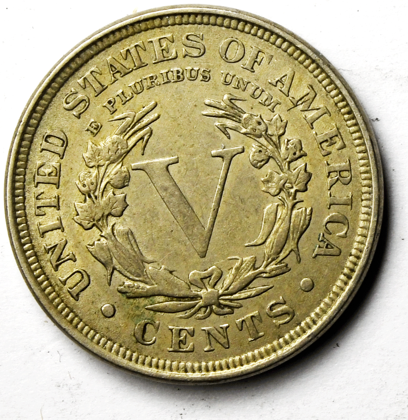 1908 5c V Liberty Nickel Five Cents Rare US Philadelphia AU