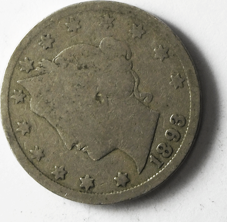 1893 5c V Liberty Nickel Five Cents Rare US Philadelphia