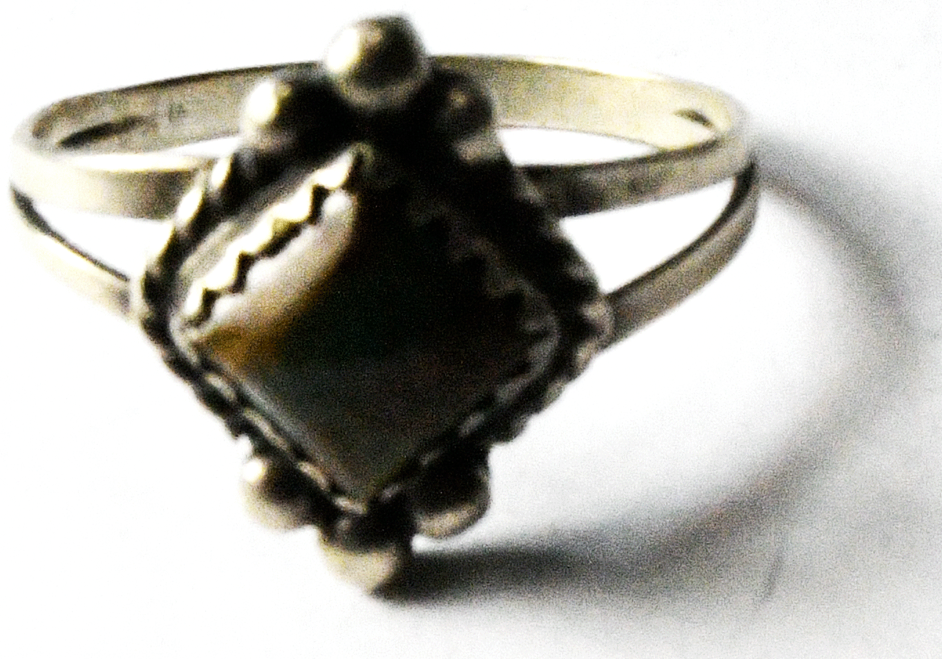 Sterling Turquoise Square Solitaire 14mm Ring Size 7