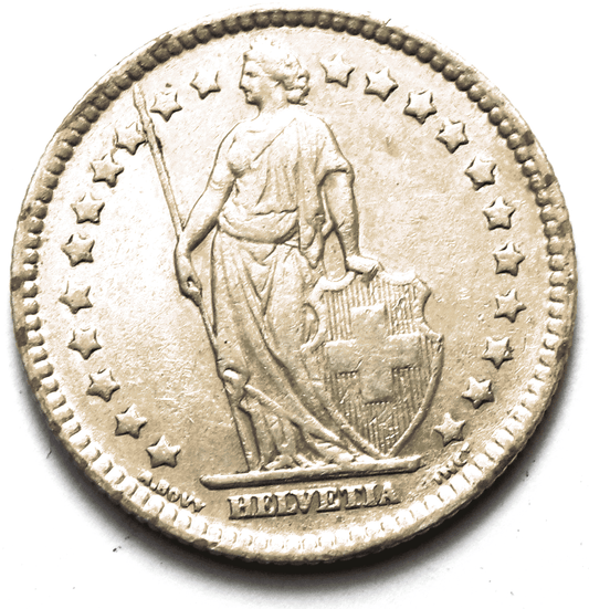 1921 B Switzerland One Franc KM# 24 Silver Coin