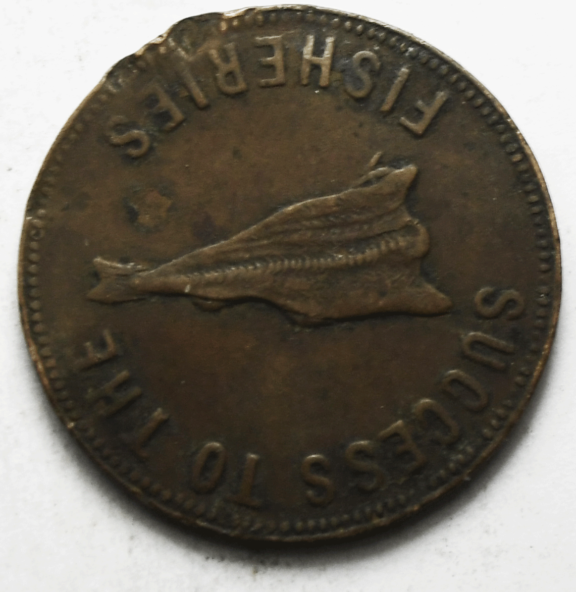 Prince Edward Island 1859 Speed The Plough Success To The Fisheries Token 26mm
