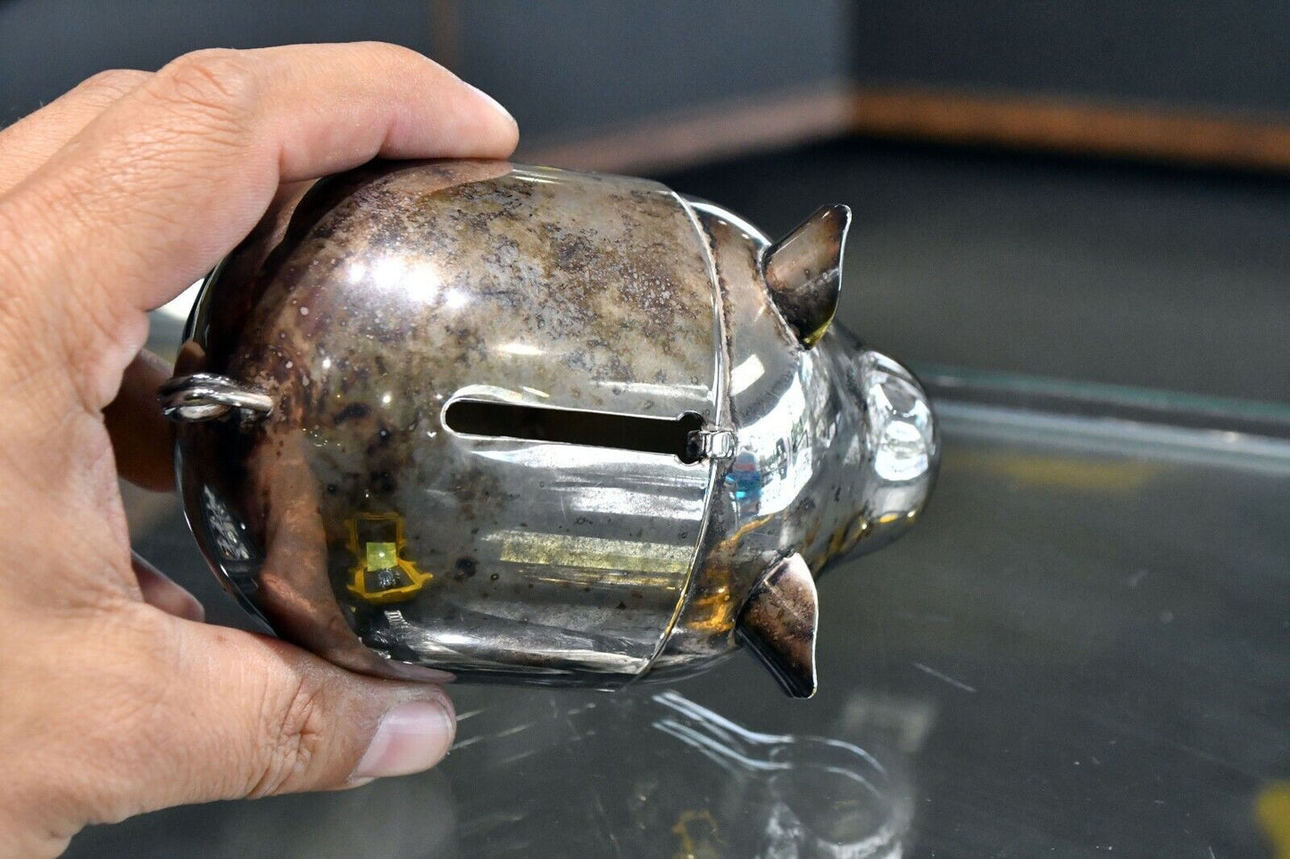 1964 Napier Silver Plate Piggy Bank 4 1/4"