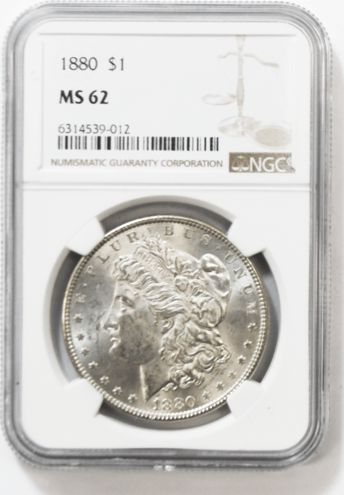 1880 $1 Morgan Silver Dollar MS62 NGC Uncirculated Philadelphia