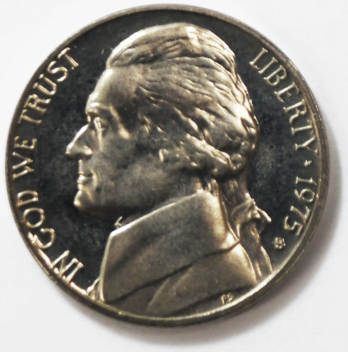 1975 S 5c Jefferson Proof Nickel Five Cents Uncirculated From Proof Set